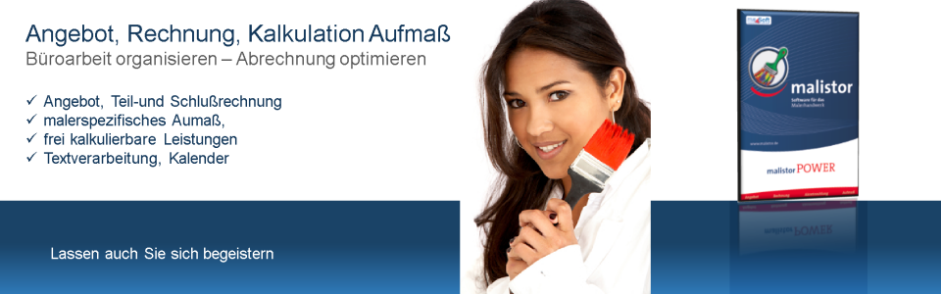 Rechnungsstellung mit der Malersoftware Malistor